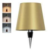 Uppladdningsbar flasklampa med 3-färgsbelysningslägen, sladdlös LED-belysning för bardisk och heminredning, elegant champagne guldfinish. Placer gold