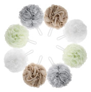 8-pack nätpuff badsvamp - nätluffa kroppsexfolierande duschboll duschsvamp