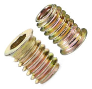 Threaded Inserts for Wood, High Hardness Furniture Fastener, Zinc Alloy Hex Nuts, Heavy Duty Woodworking Accessories