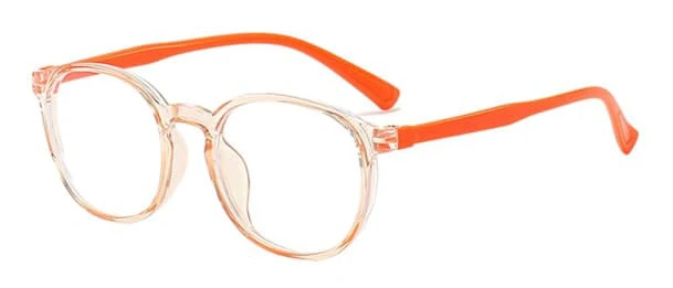 Anti-blåljusglasögon för barn, runda glasögon ORANGE Orange Orange