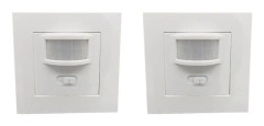 2st AC 110V-240V Infraröd Rörelsesensor Infälld Vägglampa Strömbrytare Rörelsesensor Ljusströmbrytare för Sovrum Vardagsrum Vit