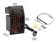 Gitarr Pickup Tonkontroller EQ Equalizer Stämapparat Piezo Pickup Akustisk Gitarr Förkopplad Förförstärkare Gitarr