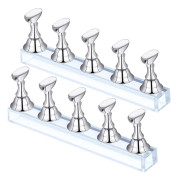 2 Set Nail Stand for Press on Acrylic Nail Display Practice Magnetic Fake Nail Holder for Painting Nails for Fake Fingernail Manicure Tool