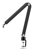 Mikrofonbomarm, 360° roterbart mikrofonstativ, mikrofonhållare med 3/8 tum 5/8 tum adaptrar, mikrofonarm med tillbehör Black