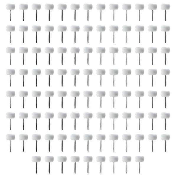 100 st miniullpoleringshjul 3 mm skaft polerhjul polerborste roterande slipborste handslipningsverktyg White