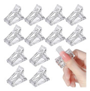 Set med 12 transparenta nagelklippare Oi-FRIS Polygel nagelklippare Polygel nagelklämma nagelförlängningsklippare för snabb Polygel-konstruktion