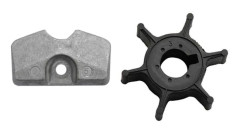 Båtmotorimpeller för YAMAHA 4 hk 5 hk 6 hk & 2/2,5/3/4/5/6 hk Passar YAMAHA utombordsmotor nedre enhet växellådsanod 6L5-45251 Svart & silver