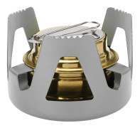 Mini Alkoholspis Mässing Aluminiumlegering Säker Vindtät Bärbar Mycket Använd Camping Alkoholspis för Campingmatlagning Grå