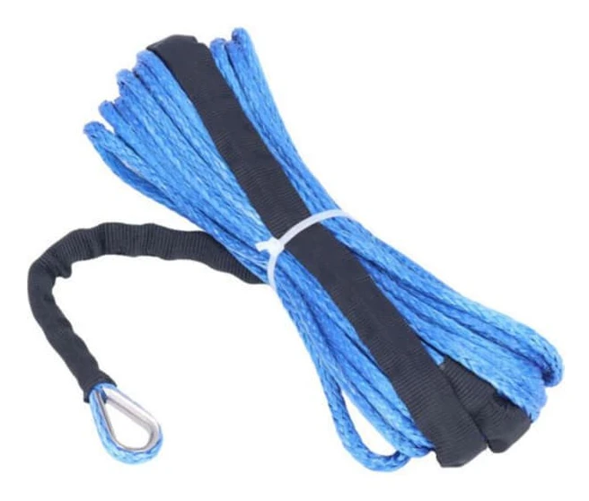 6 mm x 15 m 1/4 tum x 50 fot Nylon Blå Kraftig Vinschrem för ARB SUV Lastbil UTV