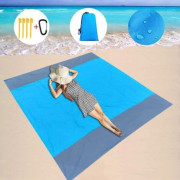 Strandhandduk Strandfilt 210 x 200 cm Stor, Vattentät, Sandavvisande, Picknickfilt, för Resor, Camping, Semester, etc.