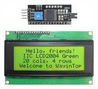 20x4 2004 LCD-skärmmodul med IIC/I2C/TWI seriell gränssnittsadapter (gulgrön/2004)