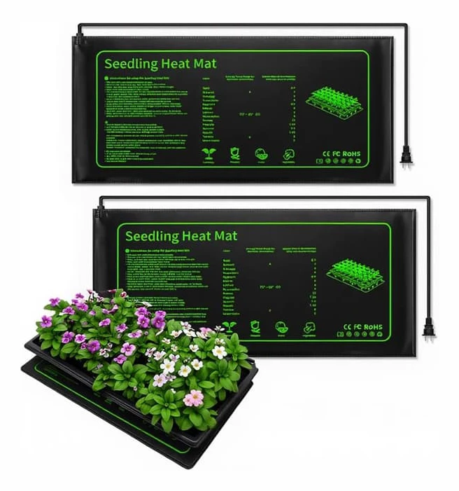 Växtvärmematta 25×52 cm, vattentät isolerad matta, 20W värmematta för plantor, växtuppvärmning för hydroponisk odling, energieffektiv 2-pack 2PCS