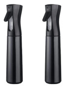 Set med 2 hårsprayflaskor, tom kontinuerlig vattensprayflaska, finsprayflaska, 300 ml (svart)