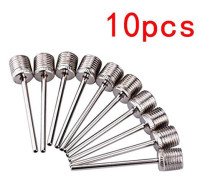 10 st Sportboll Uppblåsningspump Nål För Fotboll Basketboll Inflatable Luftventiladapter Rostfritt Stål Pumpstift 10 PCS