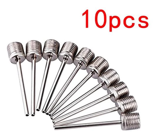10 st Sportboll Uppblåsningspump Nål För Fotboll Basketboll Inflatable Luftventiladapter Rostfritt Stål Pumpstift 10 PCS
