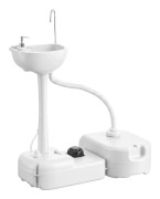 Portabel campinghandfat - Fristående handtvättstation - 17 l vattentank - 2,5 l tvåltank - 2 hjul - 83x50x103 cm