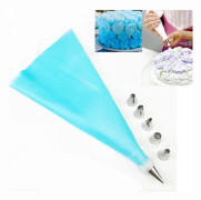 Silicone Piping Bag for Whipped Cream | With 6 Nozzles | 1 Piece - Durable Material - Lightweight