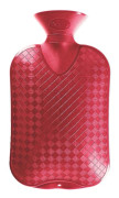 2 liters varmvattenflaska med diamantmönster Bordeaux Red