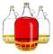 KADAX Vinflaska 5L Ballong Lady in a Basket Vinflaska + Lock 3 st