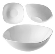 KADAX Glassalladsskål för snacks Sallad 19 cm Skål Soppskål Vit