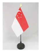 Singapore bordsflagga 15x10cm - Singapores guldspets