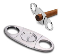 Cigarrsnoppare med dubbel giljotin rostfritt stål Silver