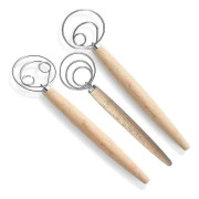 Danish Dough Whisk Bread Mixer, 3 Pcs Stainless Steel Dutch Whisk For Cake Dessert Bread Pizza Pastry