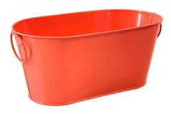 Rustik järndryckstunna - Väderbeständig beläggning & djup förvaring - för fester & trädgård Orange