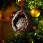 {hw} Julhängande Uggla Ornament, Personliga Djur Ornament för Julgranen Color 4
