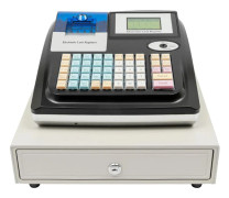 Elektronisk kassaregister - POS system - UV-sedelkontroll - LED-display - Tangentbord 48 knappar - PLU 10000 och 36 avd - EU-kontakt 100-240V - Svart/vit