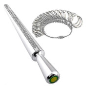 Ringstorleksmätare, 4 Storlekar Ringmätsticka Metallmandrel & Fingerstorleksmätare Set