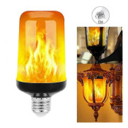 LED-flamlampa Utomhus Halloween Juldekorationer, 4 Belysningslägen E27 Flamlampa med Gravitationssensor E26 Warm light