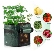 10 Gallon Potatisodlingspåsar, Tvåsidiga Fönster Trädgårdsodlingspåse med Slitstarkt Handtag, Förtjockade Nonwoven-tygkrukor Grönsaksodlingspåsar