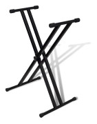 Keyboardstativ svart vikbart justerbart 100kg
