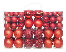 vidaXL Julgranskulor 100 delar set 6 cm röd