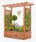 Odlingslåda med spaljé och tak - Högt planteringskärl - 110x44x113,5 cm - 4 dräneringshål - Trä - Vertikal blomlåda för klätterväxter - Brun