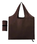 Shoppingkasse stor - Hopfällbar tygkasse axelväska 46x66 cm - Återanvändbar matkasse - Lättvikt bärbar - Resa och vardag - Brun
