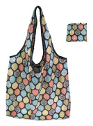 Stor hopfällbar shoppingkasse - Återanvändbar axelväska tygpåse - Polyester - Stor kapacitet 46x60x8 cm - Fällbar till 11x11 cm - TypA-46x60x8cm-17