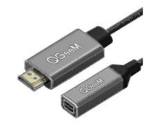 Qgeem HDMI Enkel Till Mini DP Konverter Adapter Kabel UHD 4K@30Hz Plug