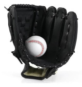 Förtjockade softbollshandskar Handledsskydd Sportslaghandskar Pitcher-vante för barn 10,5 inches Svart