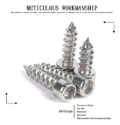 100 stycken M4 304 sexkantsskruvar - sexkantshuvudskruvar sexkantsskruvar i rostfritt stål, M4*12/100 stycken