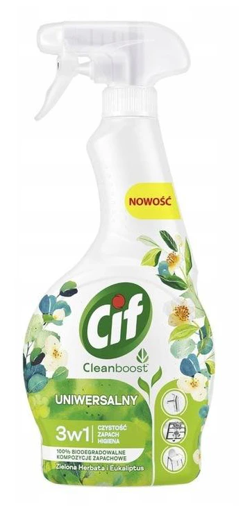 Unilever CIF Cleanboost 3W1 Universalrengöringsmedel Grönt te och eukalyptus 500ml