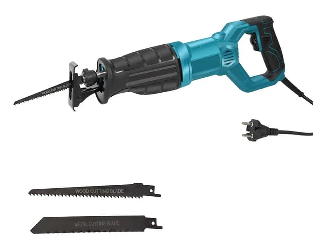 Elektrisk tigersåg - Reciprosåg - 1500 W - 2800 varv/min - Steglös hastighet - 2 sågblad - EU-kontakt