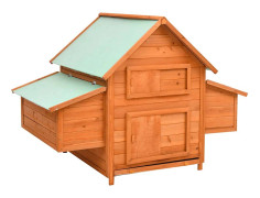 vidaXL Hönshus 150x96x110 cm massivt granträ
