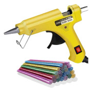 20W limpistol, minilimpistol med 30 limstift, uppvärmd limpistol för reparation, hantverk, DIY (gul)