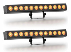 LED wall washer scenljus - 72W 6in1 väggljus bar - RGBWA+UV - DMX512 10-kanal - Uppladdningsbar - Ljudaktiv & auto - EU-kontakt 2-pack