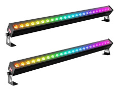 LED väggwasher scenlampa - 120W RGB wall washer - DMX512 RDM - Stroboskop - 24x3W LED - Vattentät - EU-kontakt 2-pack