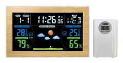 Väderstation för inomhus/utomhus – Färg-LCD, digital vädertermometer, årsklocka för garage/förråd
