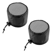 Set med 2 ventilationsskyddsfilter för odlingstält, kanalfilter med elastiskt band och fästögla, svart galler för frånluftsfläkt