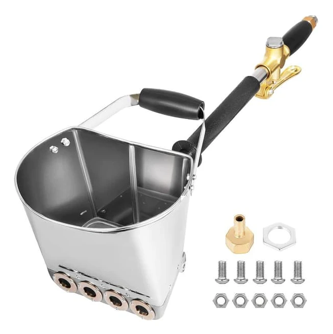 Putspruta Cementpistol Putsmaskin med 4 Munstycken Sandbläster för Puts, Betong, Bruk och Kalk för Väggmålning, Silver